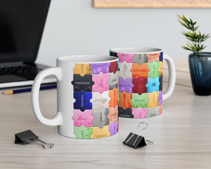The Eras puzzles ceramic mug