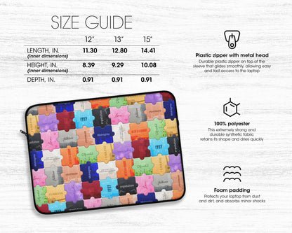 The Eras puzzles laptop sleeve