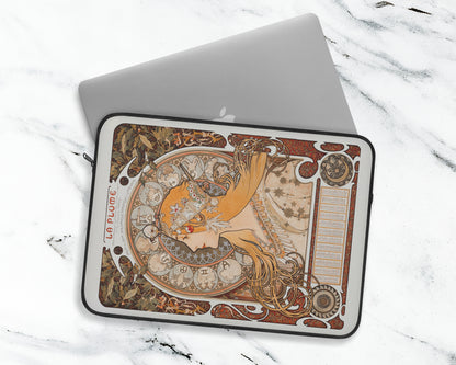 Alphonse Maria Mucha - Zodiaque (La Plume) laptop sleeve