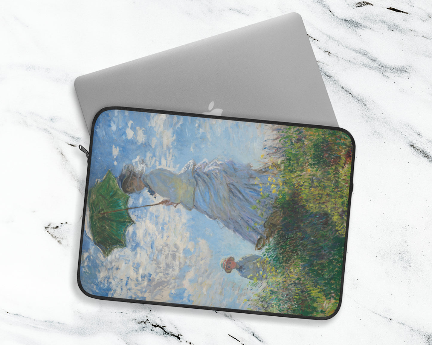 Claude Monet - Woman with a Parasol - Madame Monet and Her Son laptop sleeve