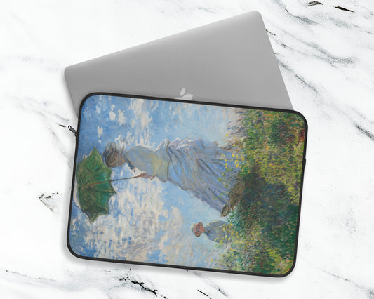 Claude Monet - Woman with a Parasol - Madame Monet and Her Son laptop sleeve
