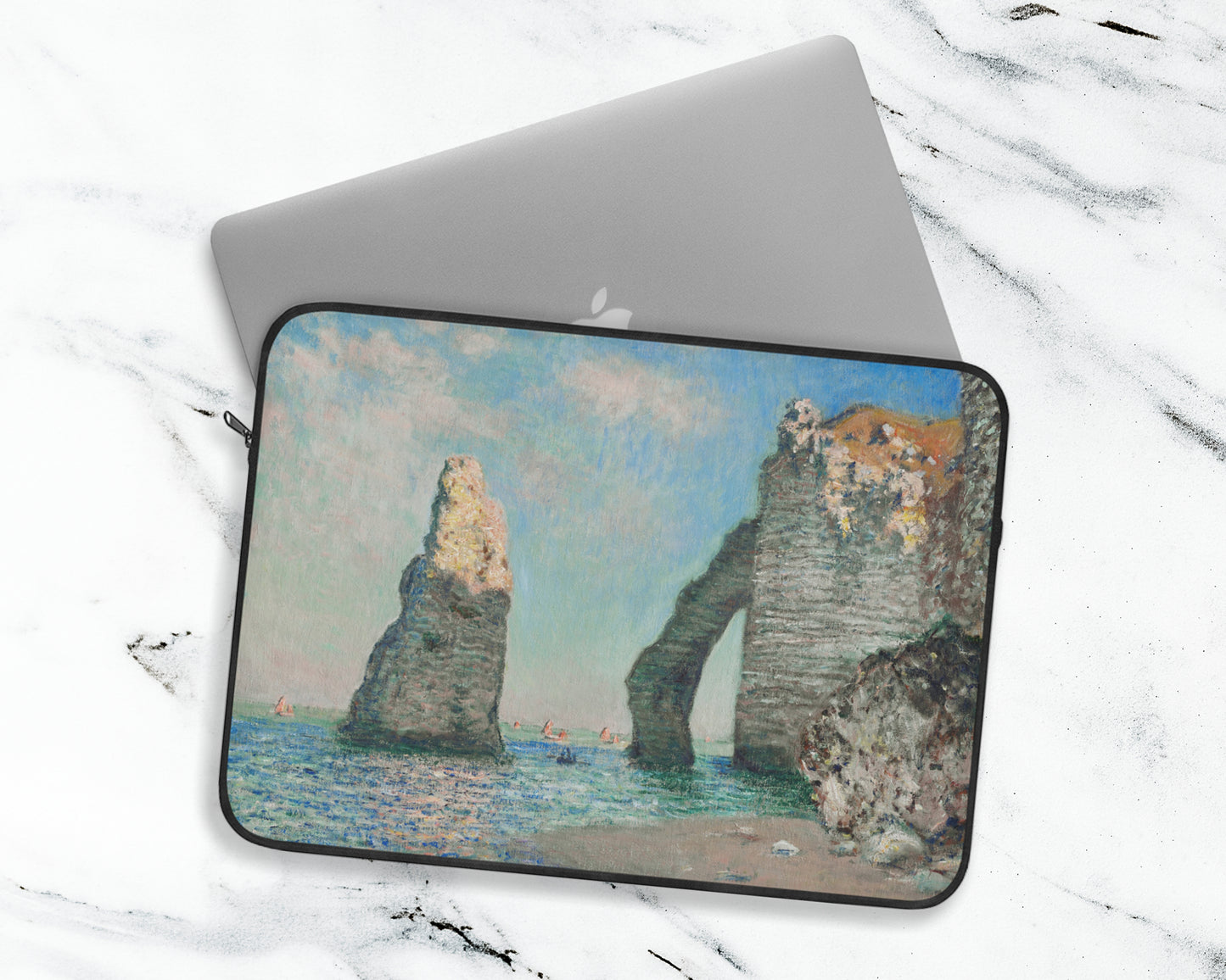 Claude Monet - Cliffs at Étretat laptop sleeve