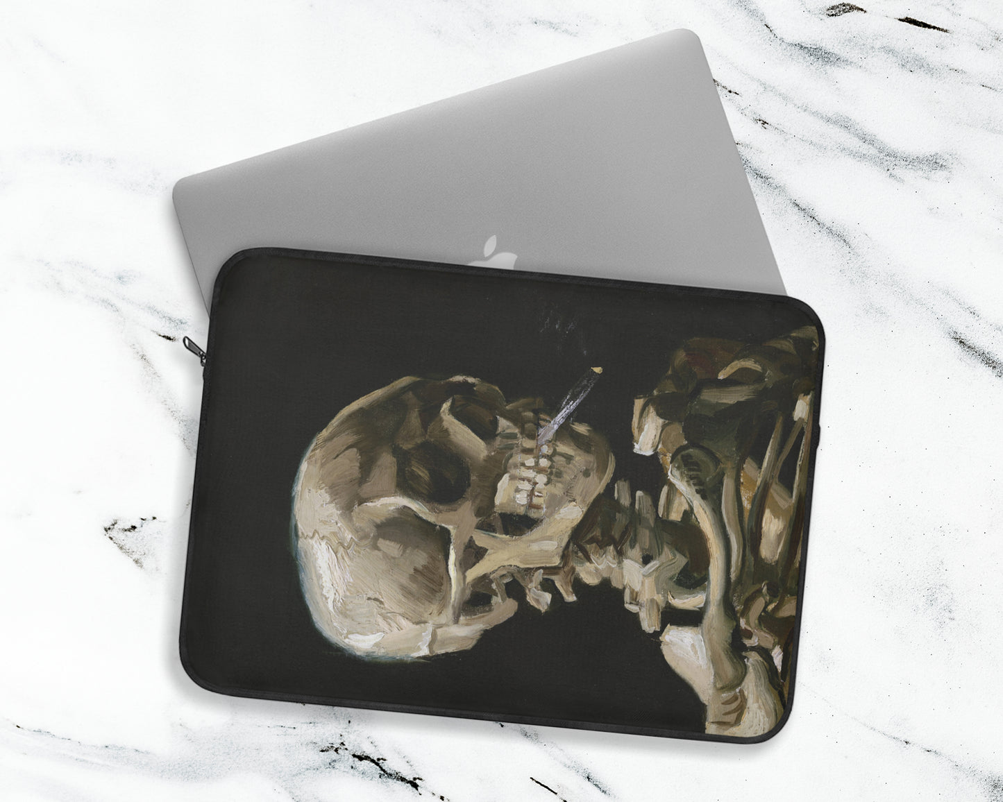Vincent van Gogh - Head of a Skeleton with a Burning Cigarette laptop sleeve