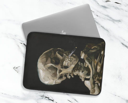 Vincent van Gogh - Head of a Skeleton with a Burning Cigarette laptop sleeve