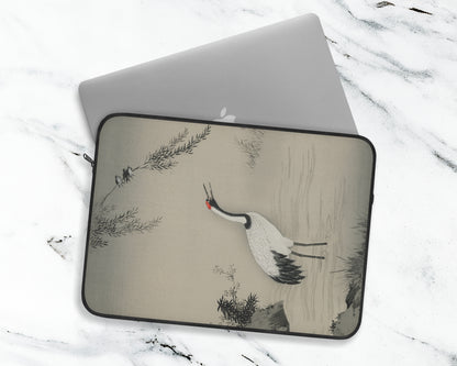 Kano Motonobu - A Traditional Portrait of a Beautiful Japanese Crane laptop sleeve