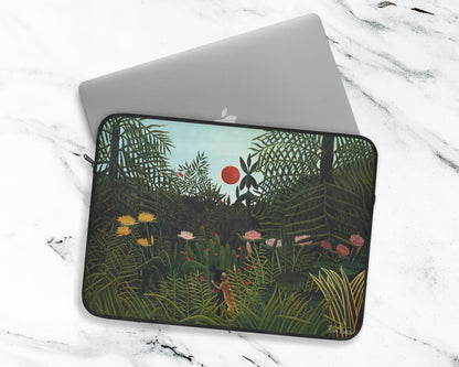 Henri Rousseau - Virgin Forest with Sunset laptop sleeve
