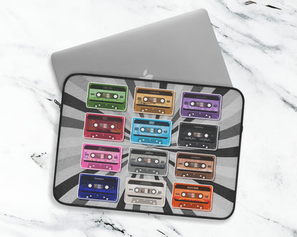 All eras vintage cassette tapes laptop sleeve