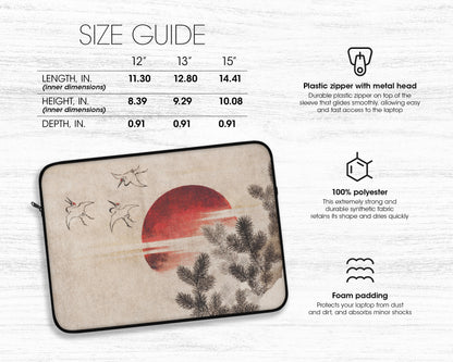 Katsushika Hokusai - Birds and Sunset laptop sleeve