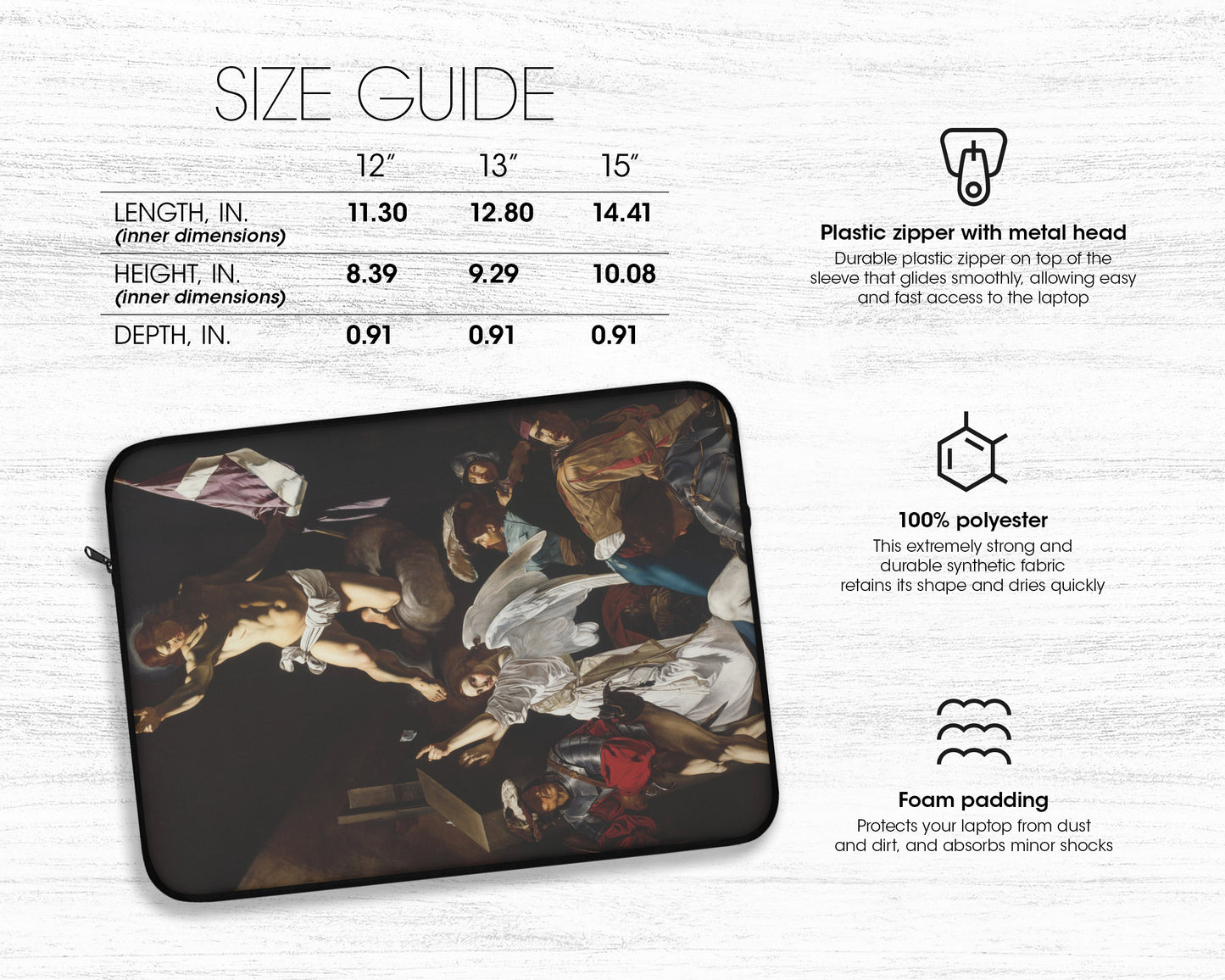 Cecco del Caravaggio - Resurrection laptop sleeve