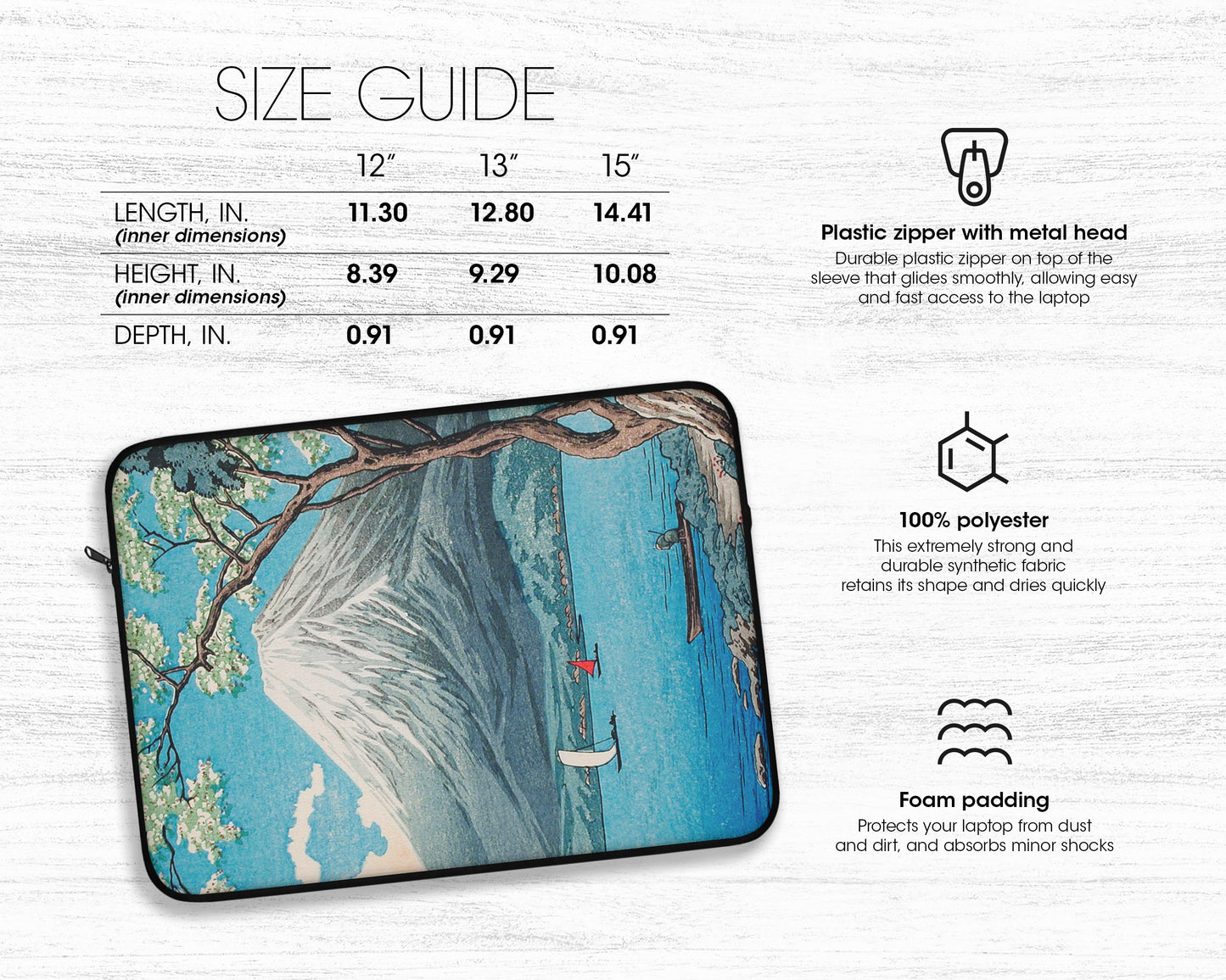 Hiroaki Takahashi - Mount Fuji from Lake Yamanaka laptop sleeve