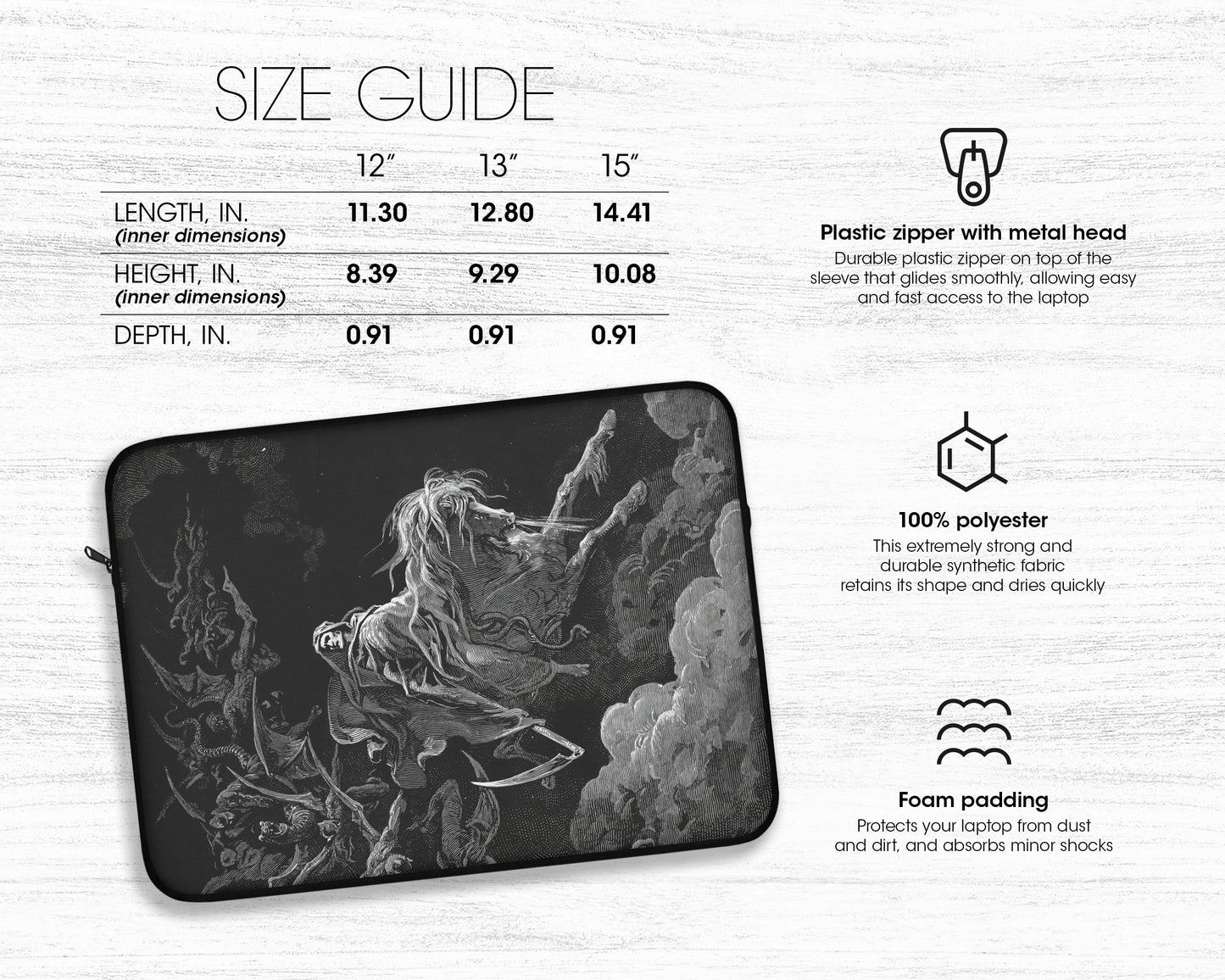 Gustave Dore - The Vision of Death laptop sleeve