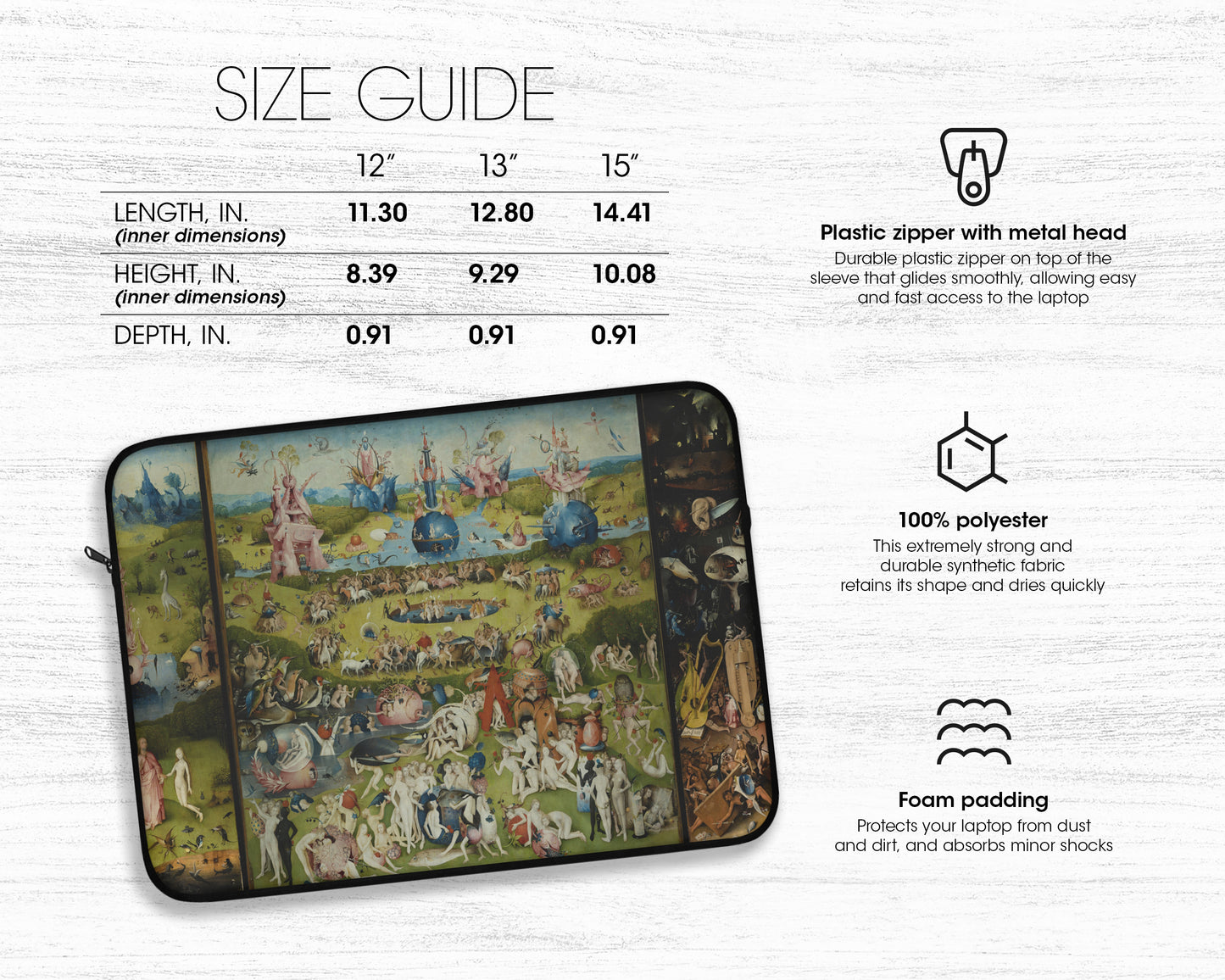 Hieronymus Bosch - The Garden of Earthly Delights laptop sleeve