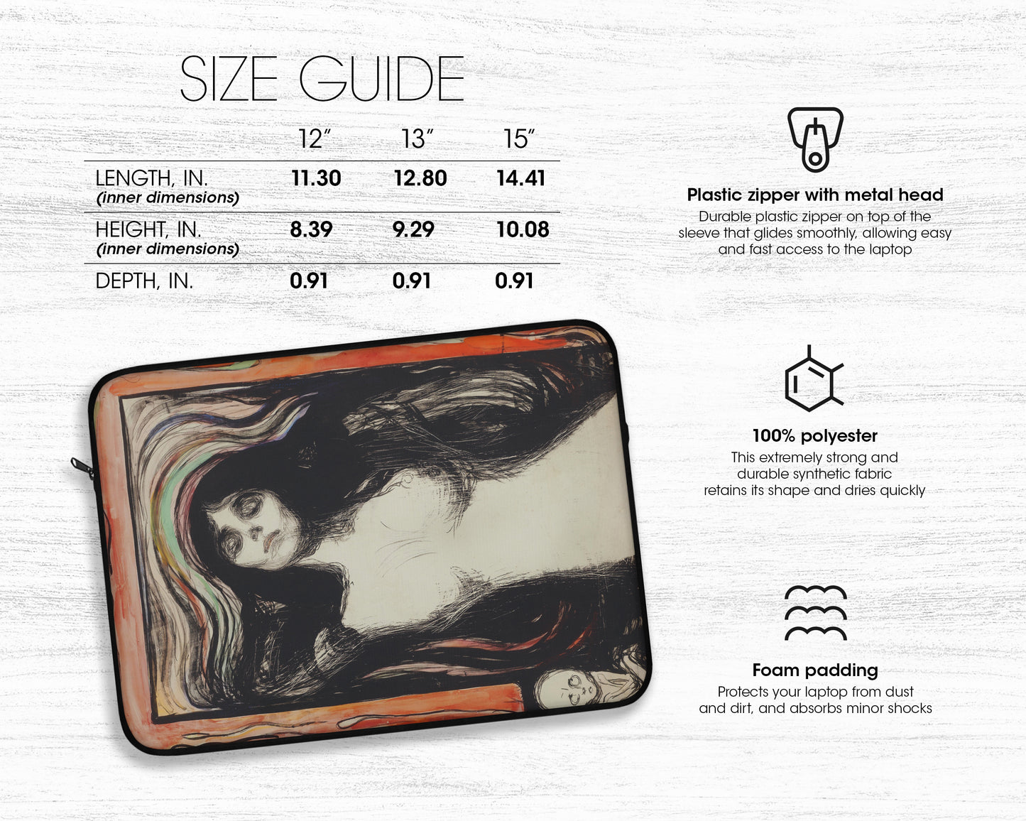 Edvard Munch - Madonna laptop sleeve