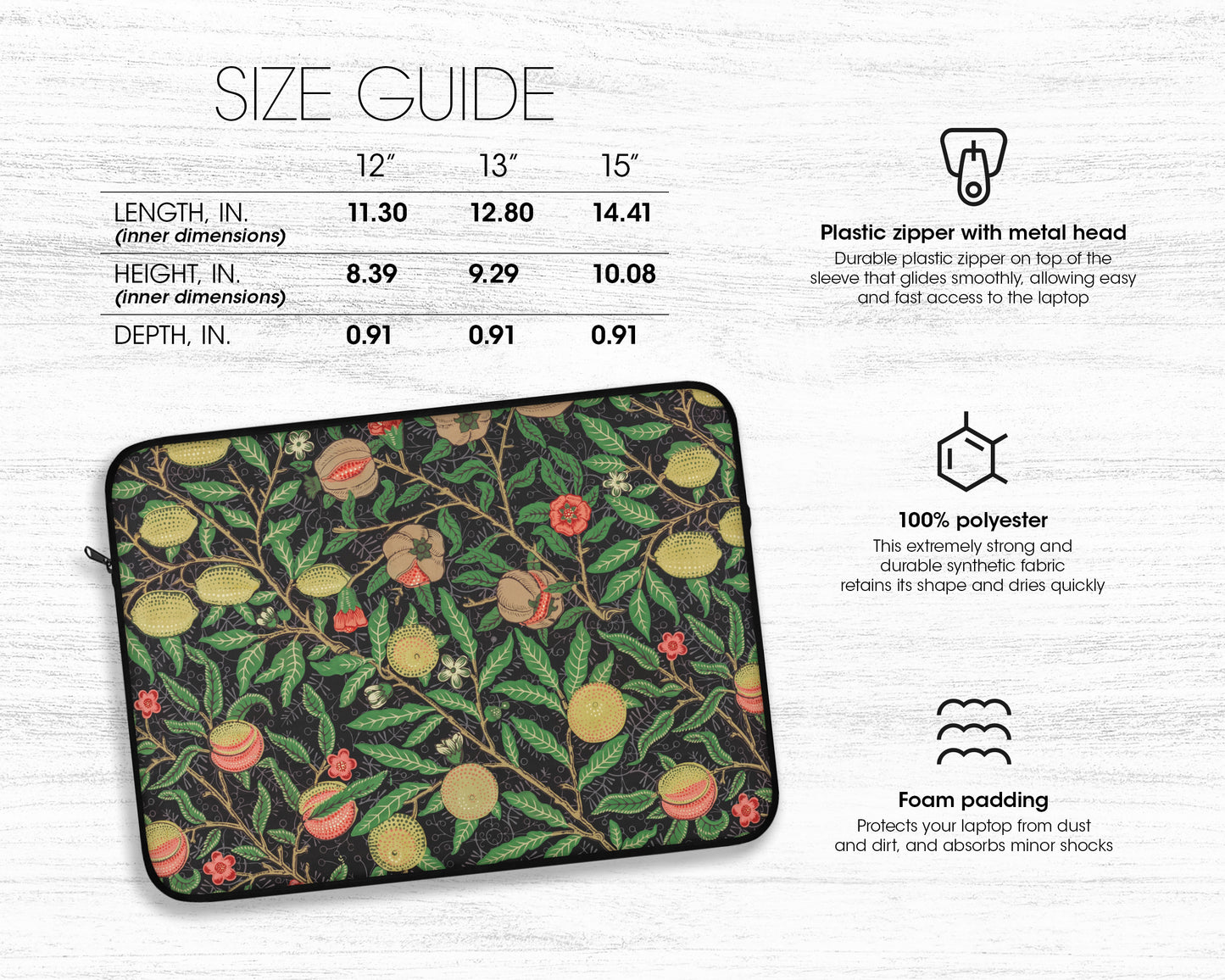William Morris - Fruit Pattern laptop sleeve