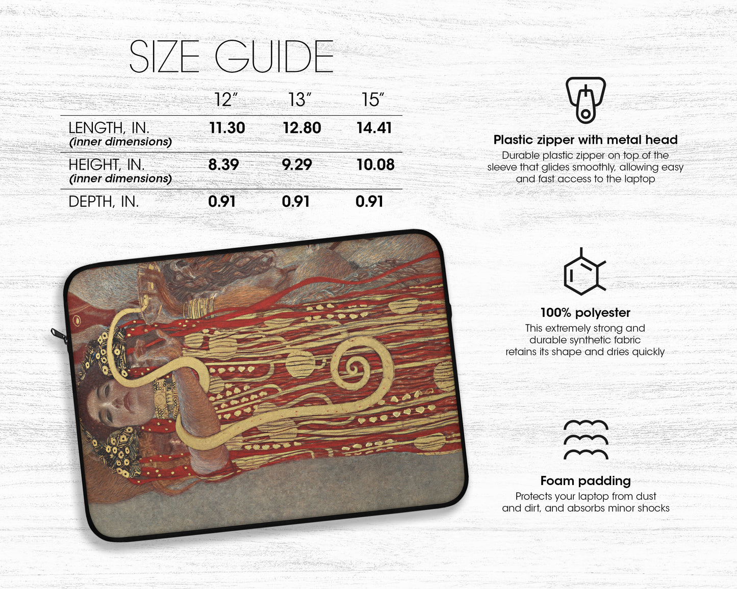 Gustav Klimt - Hygieia laptop sleeve
