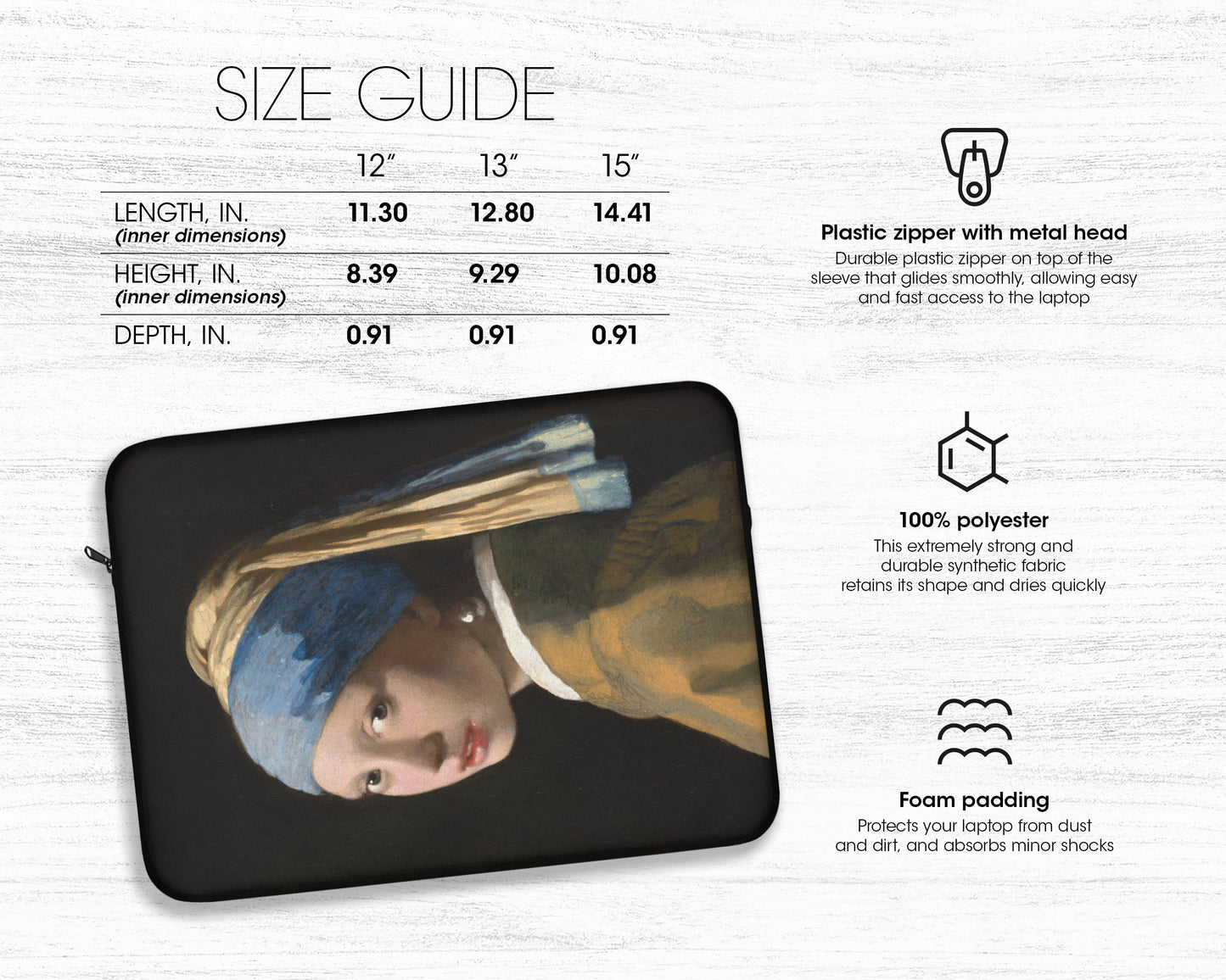 Johannes Vermeer - Girl with a Pearl Earring laptop sleeve