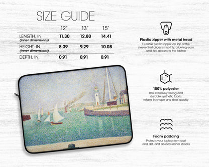 Georges Seurat - Entrance of The Port of Honfleur laptop sleeve