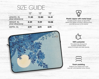 Ohara Koson - Blossoming Cherry on a Moonlit Night laptop sleeve