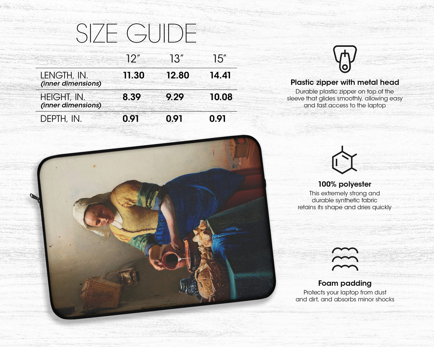 Johannes Vermeer - The Milkmaid laptop sleeve