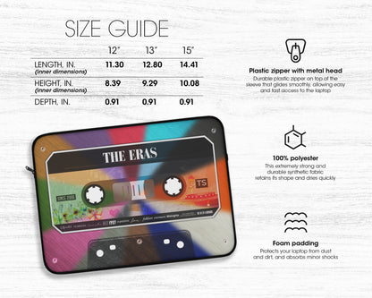 The Eras cassette tape laptop sleeve