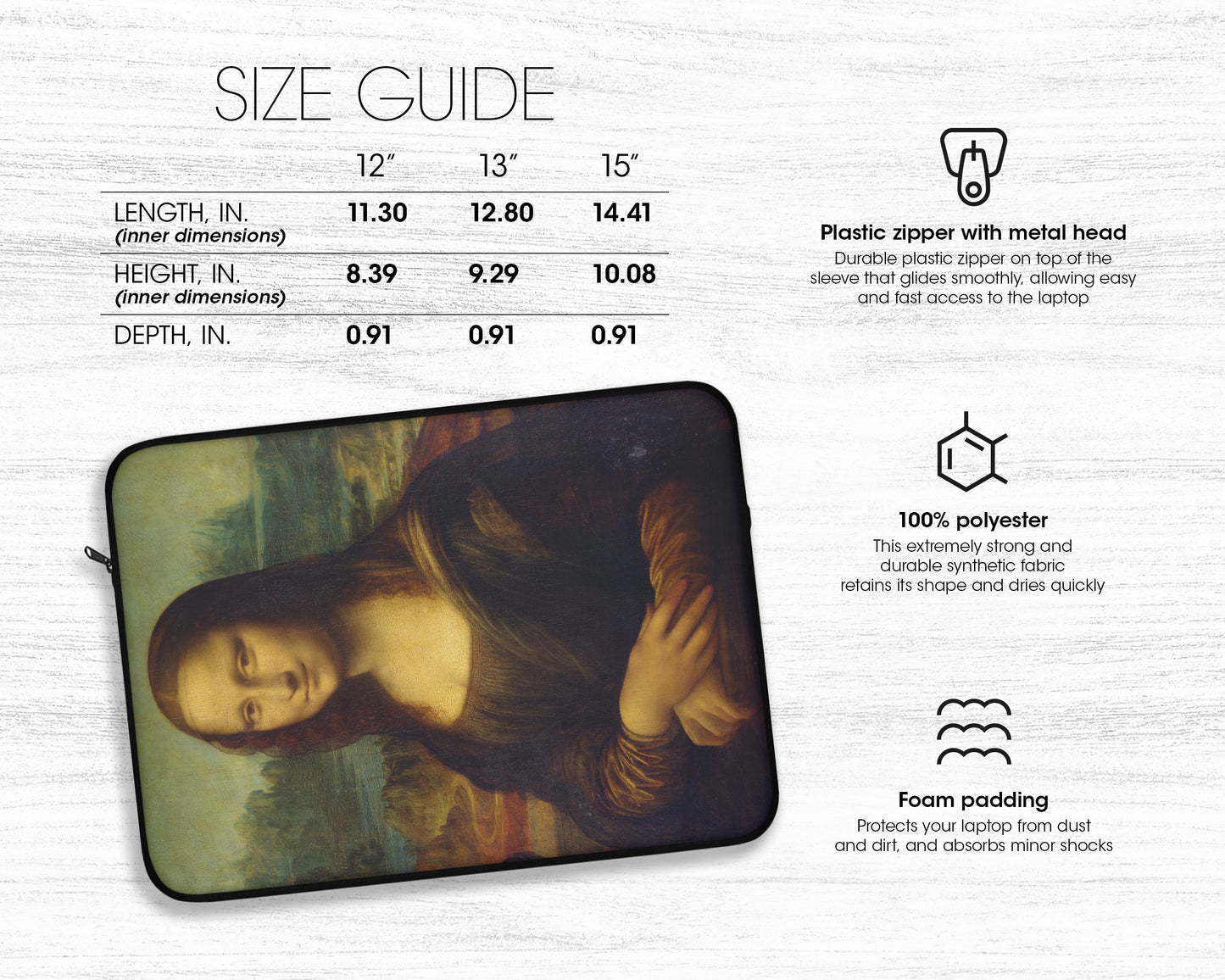 Leonardo Da Vinci - Lisa del Giocondo laptop sleeve