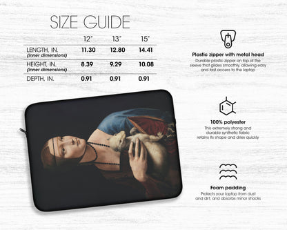 Leonardo Da Vinci - Lady with an Ermine laptop sleeve