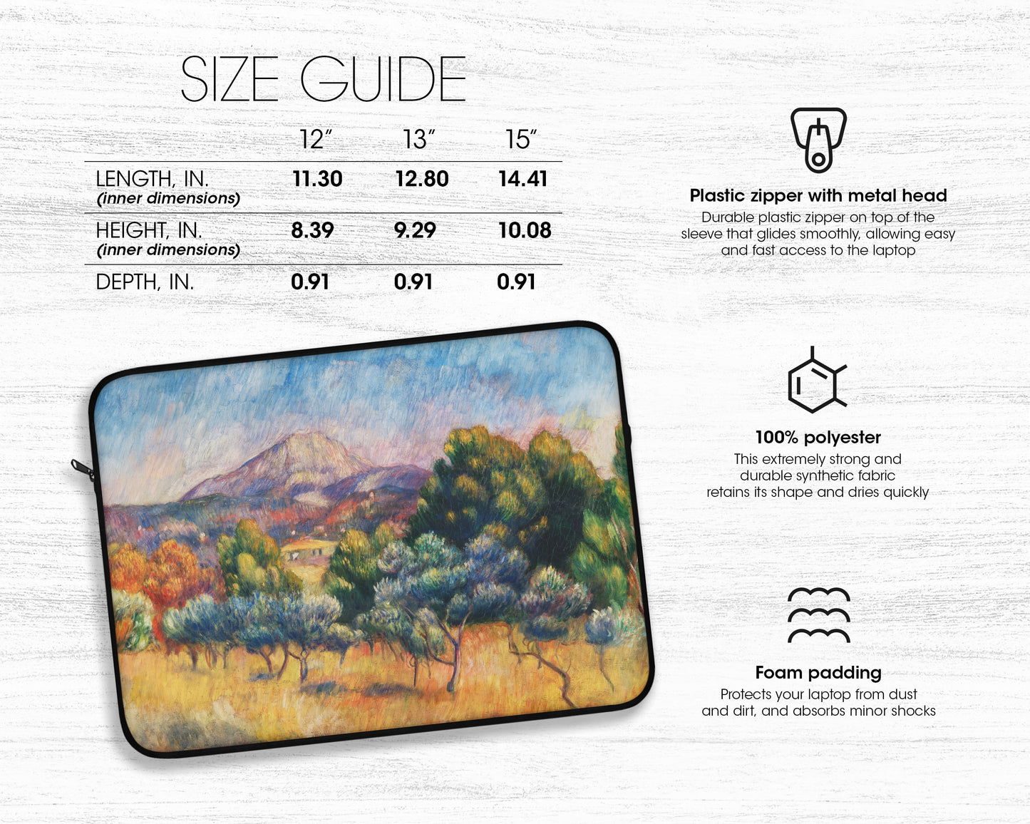 Pierre-Auguste Renoir - Montagne Sainte-Victoire (Paysage) laptop sleeve