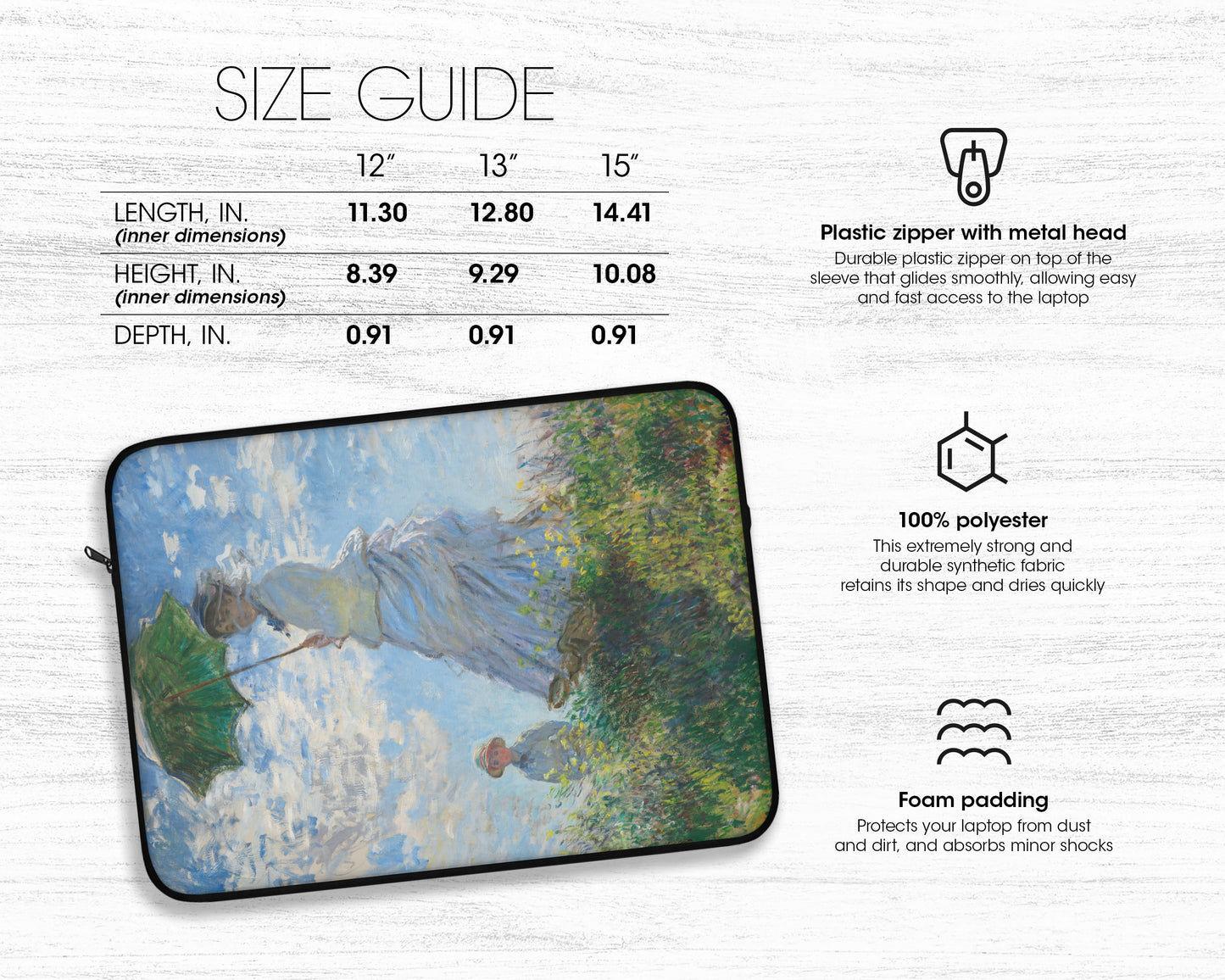 Claude Monet - Woman with a Parasol - Madame Monet and Her Son laptop sleeve