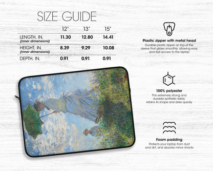 Claude Monet - Woman with a Parasol - Madame Monet and Her Son laptop sleeve