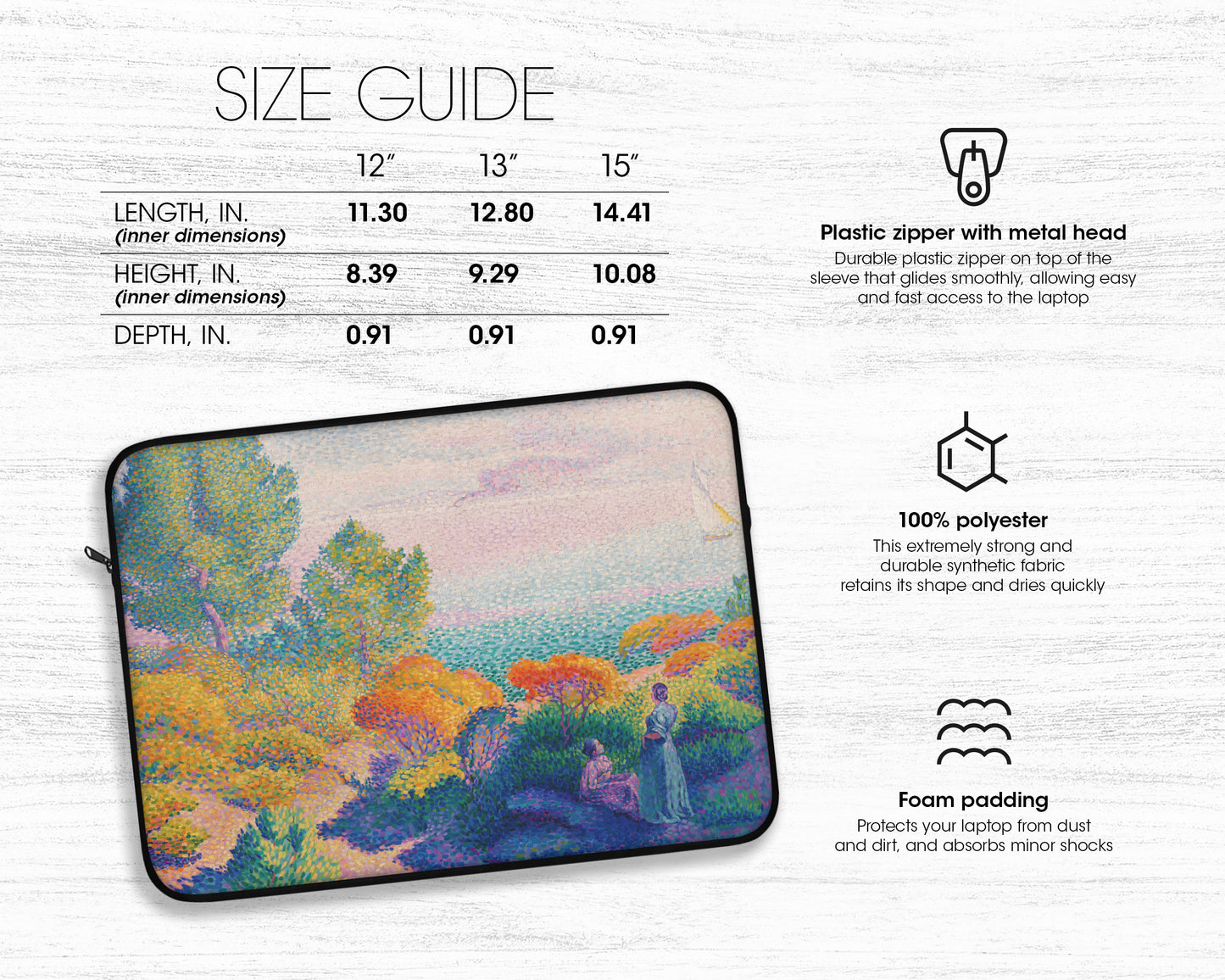 Henri Edmond Cross - Two Women by the Shore, Mediterranean laptop sleeve