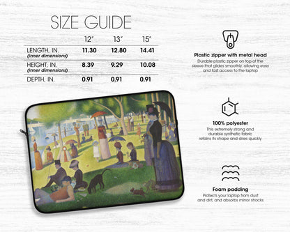 Georges Seurat - A Sunday on La Grande Jatte laptop sleeve
