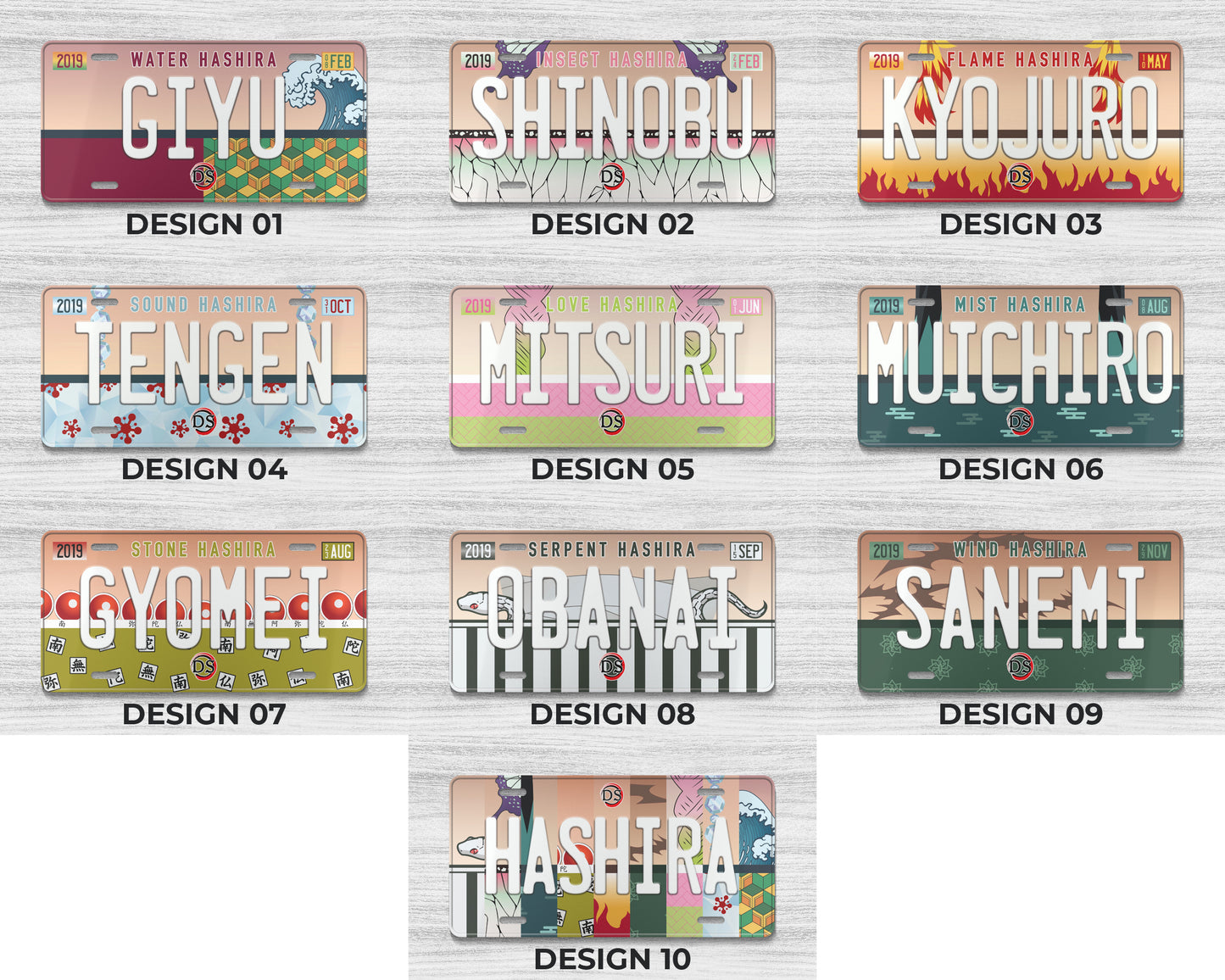 Set of the Hashira license plate