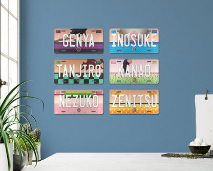 Set of anime characters license plate