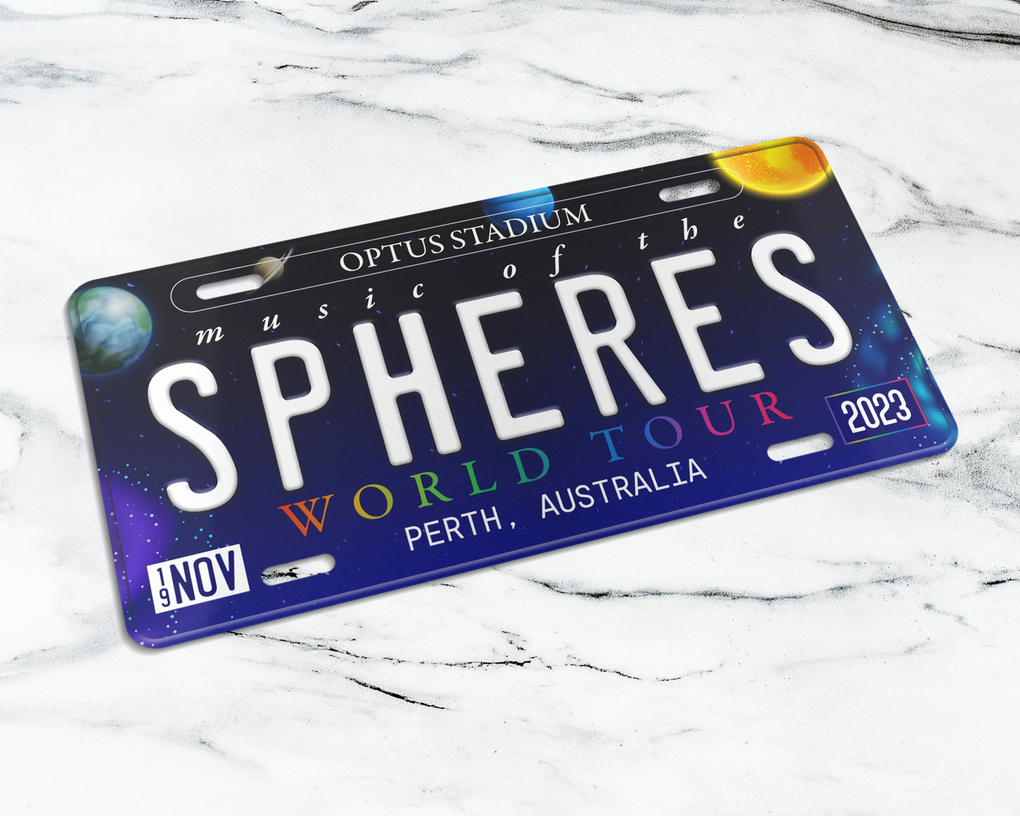 Music of the Spheres World Tour license plate