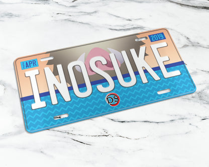 Set of anime characters license plate