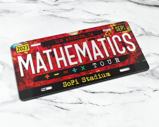 The Mathematics Tour license plate