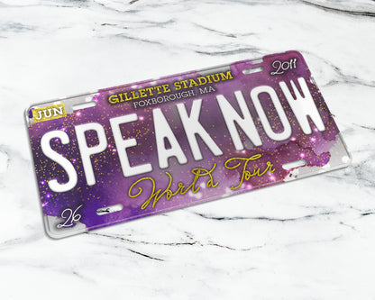 Speak Now World Tour license plate