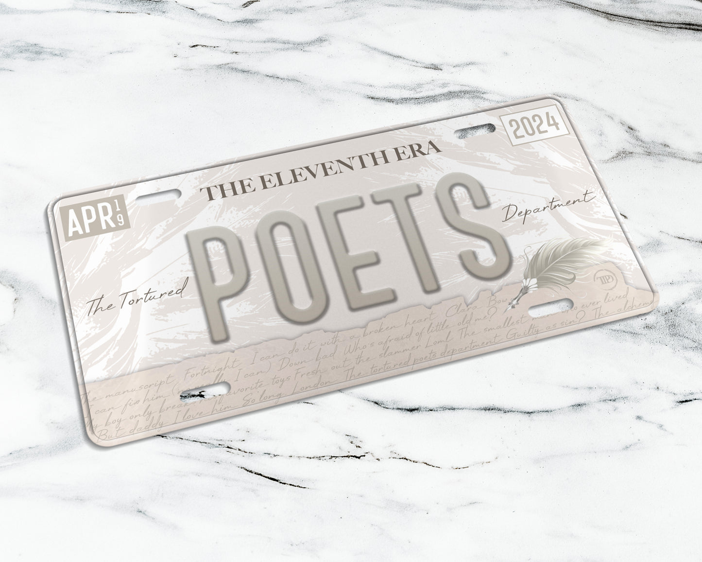 Tortured Poets era license plate