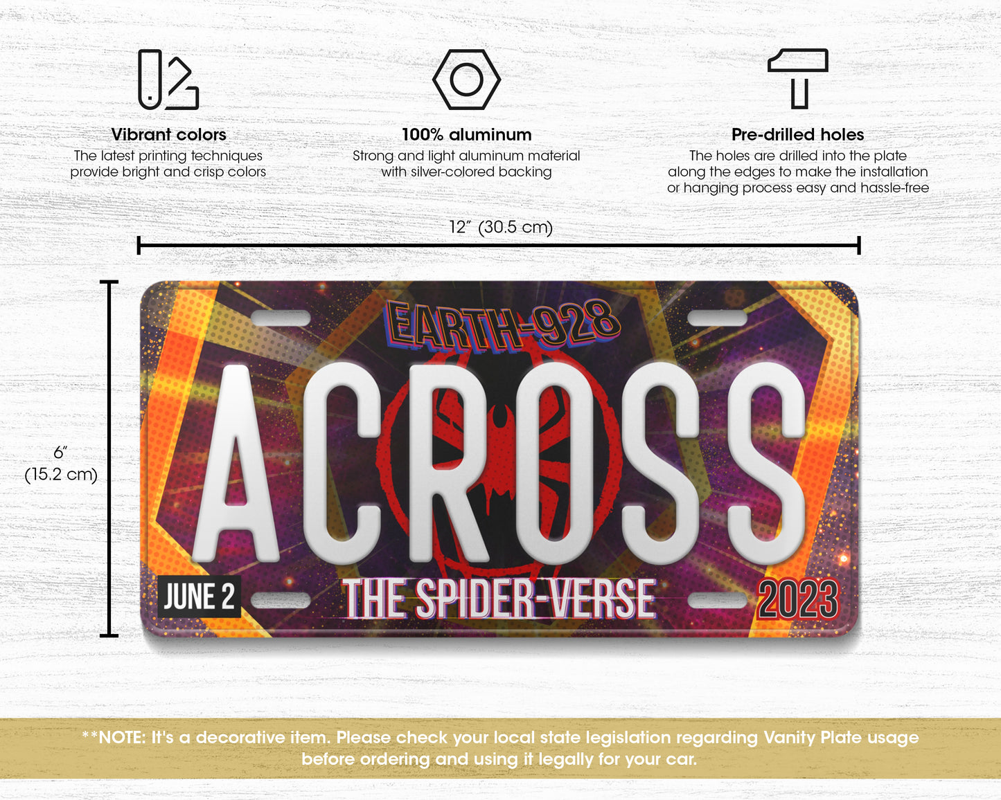 SpiderMan: Across the SpiderVerse (2023) movie license plate