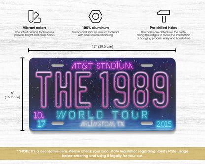 The 1989 World Tour license plate