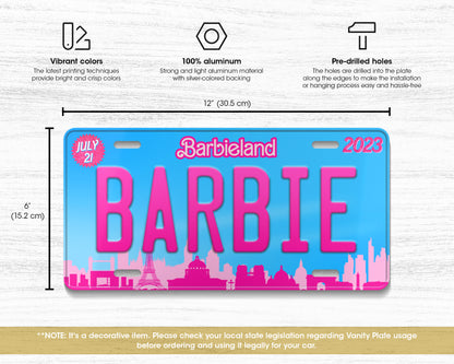 Barbie (2023) movie license plate