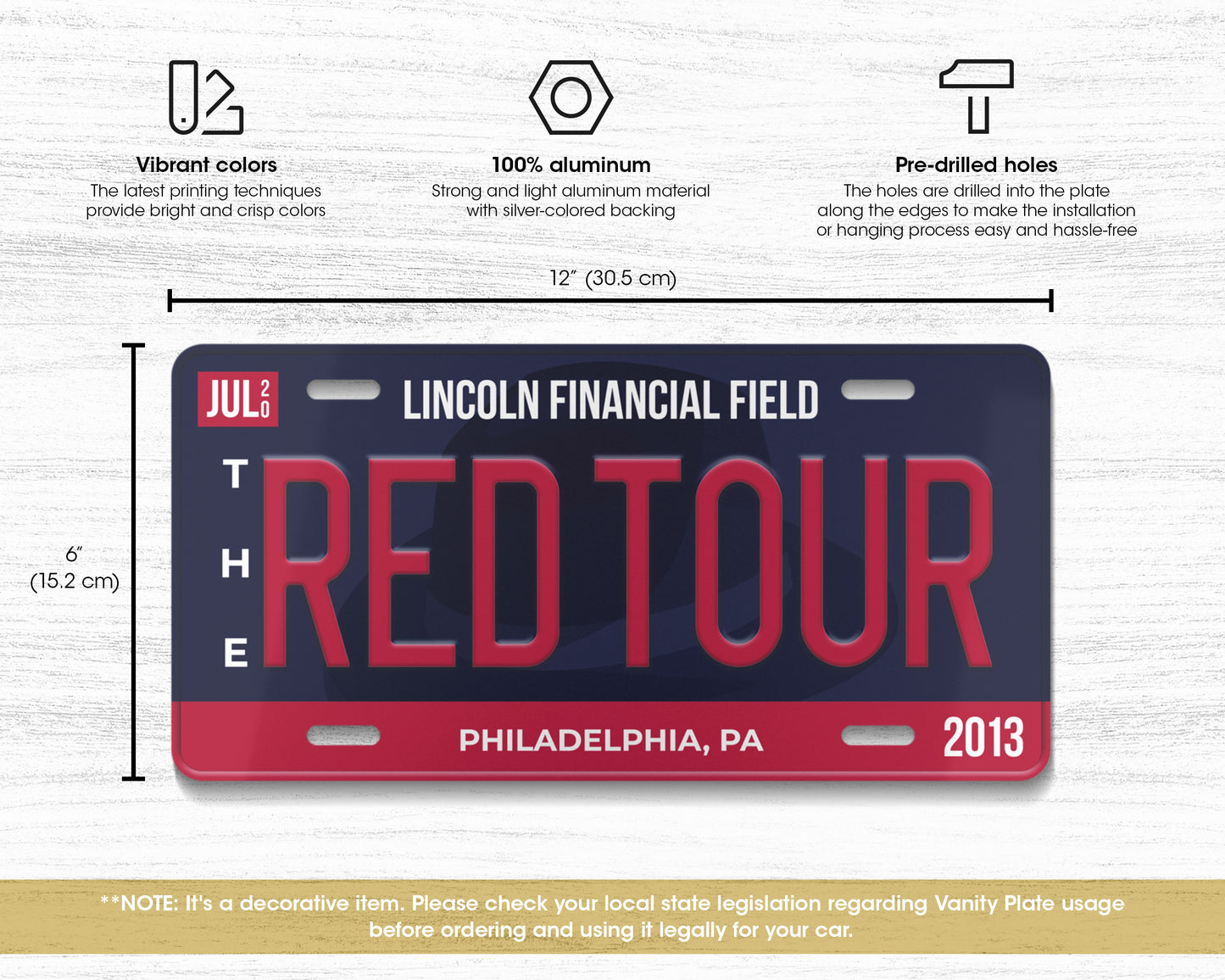The Red Tour license plate