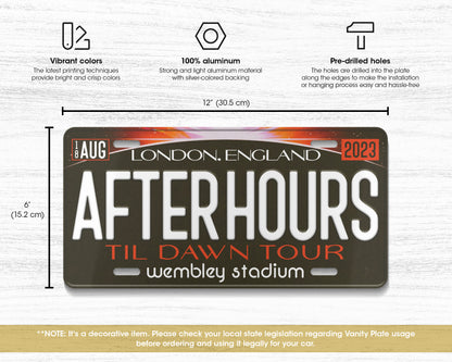 After Hours til Dawn Tour license plate