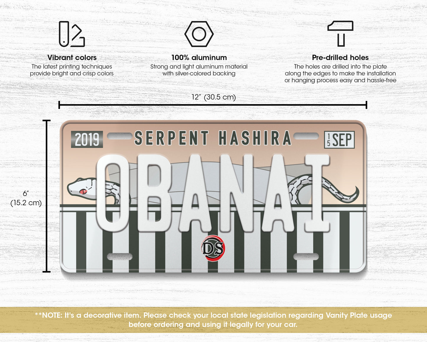 Obanai license plate