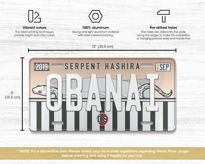 Obanai license plate