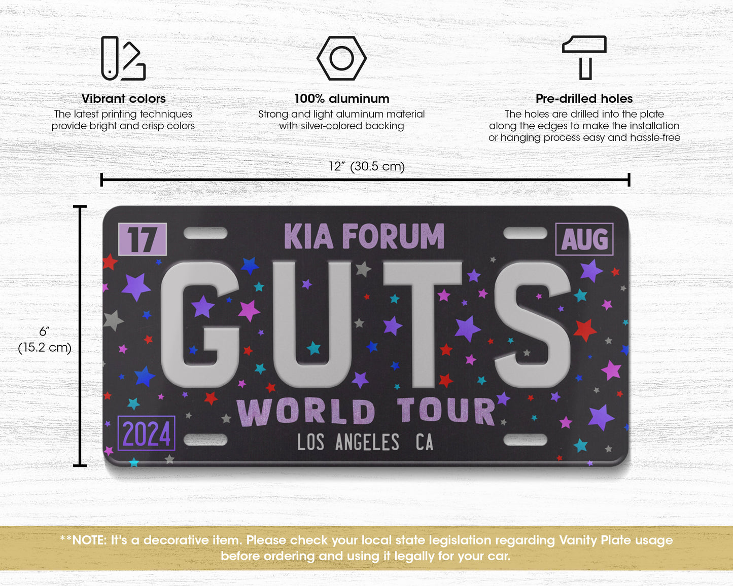 Guts World Tour license plate