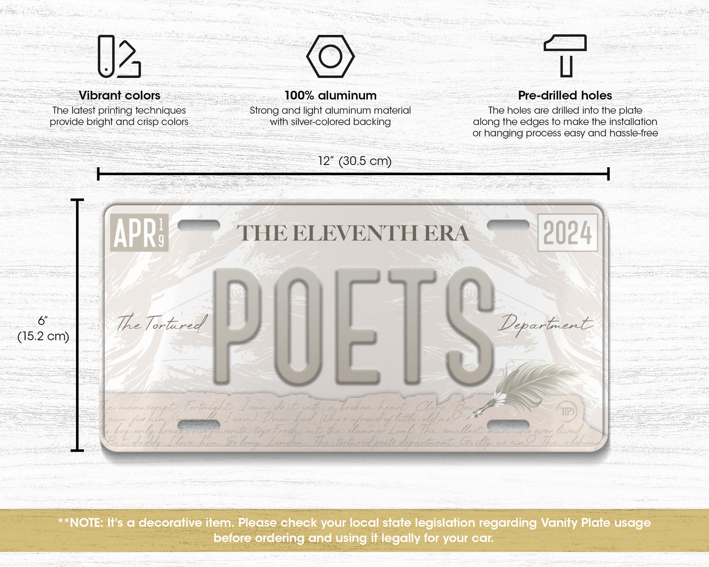 Tortured Poets era license plate