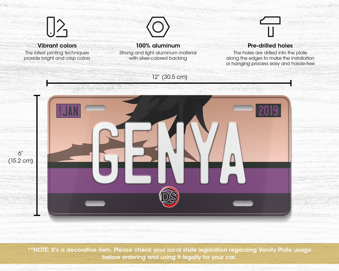 Set of anime characters license plate