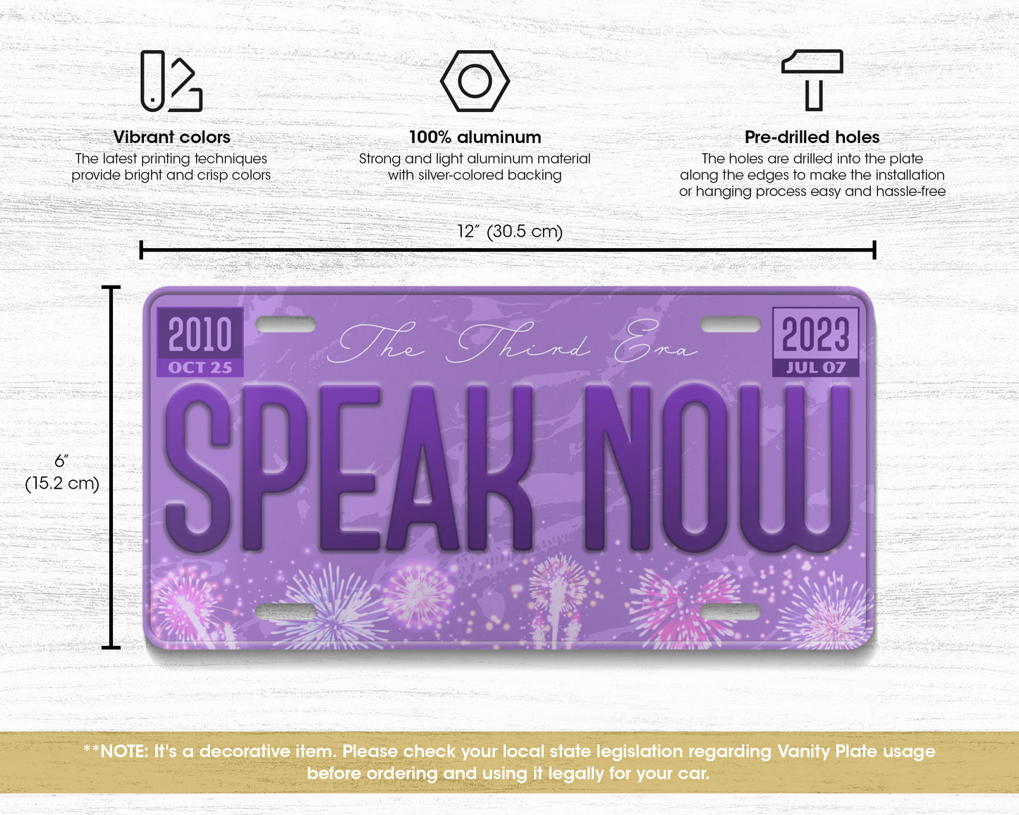 Speak Now era license plate