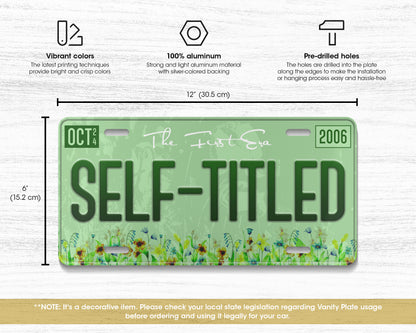 Self-titled era license plate